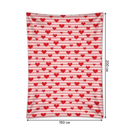 Decorative panel with photo printing "hearts on strips", vertical, size 150x200 cm-1