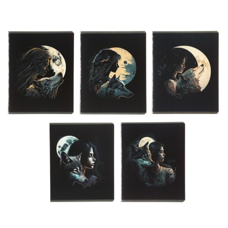 Notebook of 48 sheets in Calligrata Call "Girl with a Wolf", cover coated cardboard, twin-lak, block offset mix-1
