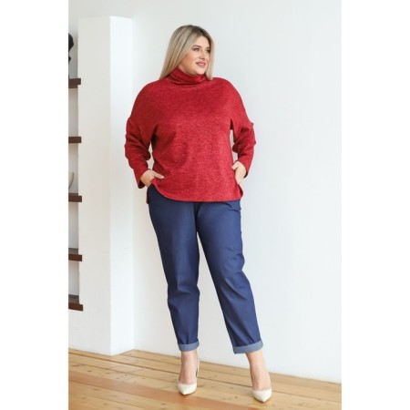 Women's turtleneck, size 64, red color-1