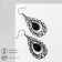 Earrings "openwork" drop, black color in black silver