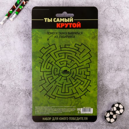 Gift set "You are the coolest", pencils 2 pcs, eraser 2 pcs, notebook-6