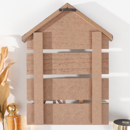 Hooks decorative wood with a shelf "love. House" 22x3x30.5 cm-3