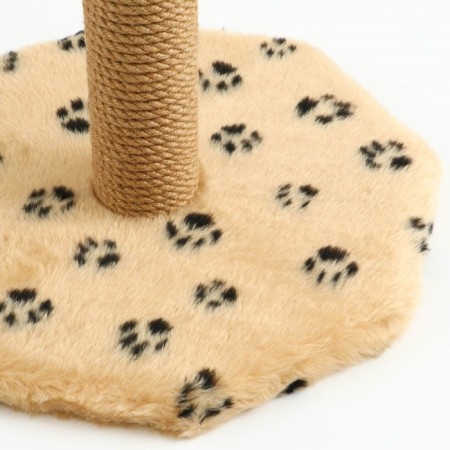 Clawing with three toys, 35 x 35 x 53 cm, beige with black paws-3