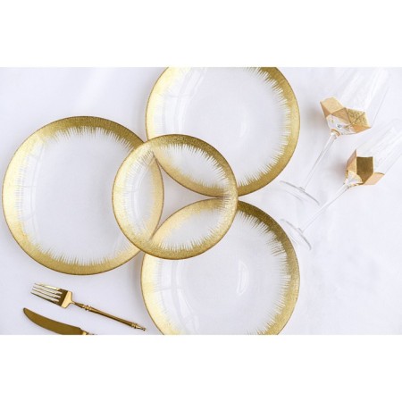 Glass dessert "Burleske", d = 21 cm, gold color-9