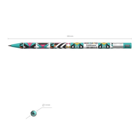 Mechanical Pencil Erichkrause "Colortouch Ornament", Grifel D = 2.0 mm, with a sharpener, "Soft-Touch" with a design, in a tube-8