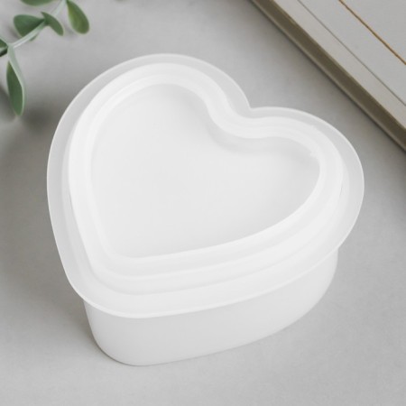Mold Silicon "Casket Heart" with a lid 9x8x4.9 cm