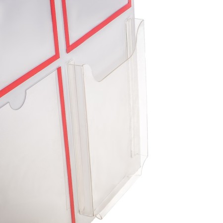 Information stand “Information” 6 pockets (5 flat A4, 1 volumetric A4), red color-2