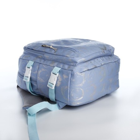 School backpack from textiles 2 of the lightning department, 4 pockets, blue color-4