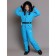 Overalls for a girl, height 152 cm, color blue lagoon