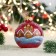 Christmas ball D-8 cm "Chapel in the winter village" Hand painting