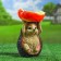Garden Figure-Hedgehog "Hedgehog with an apple" from polystone, 23 cm, medium, multi-colored