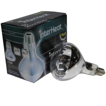 Infrared lamp, 175 watts, E27, R125, hardened glass, transparent-1