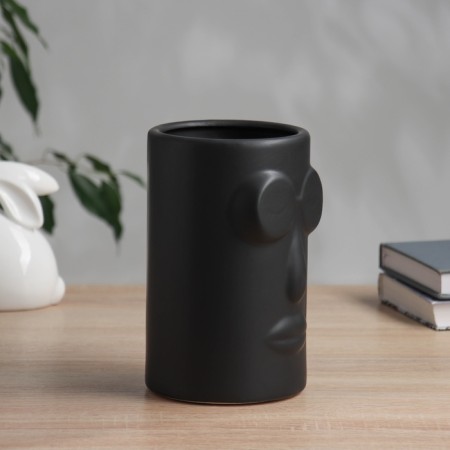 VAZA Ceramics Table "Pietro" glasses, 18.5x1.5 cm, black-1