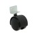 Furniture wheel, d = 50 mm, g-shaped, with mount, without brake, black plastic