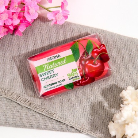 Toilet soap "Aroma Natural Sweet Cherry" with cherry extract, 100 g