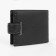 Men's purse on the button, a department for bills, for maps, for coins, black color