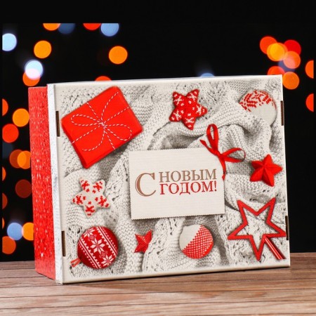 Folding box "red with white", 31.2 x 25.6 x 16.1 cm