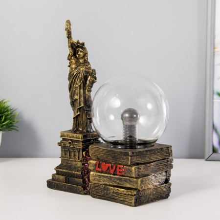 Plasma ball "Statue of Liberty" gold 14x10x16 cm Risalux-2