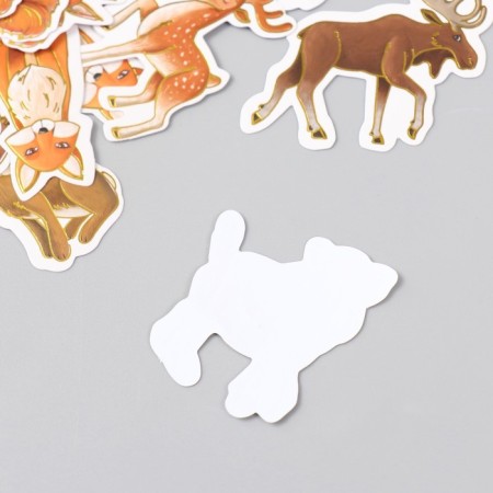 Stickers for creativity "Forest animals" embossing gold set 48 pcs 9x7x0.8 cm-4