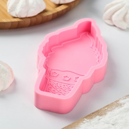 Mold "Morozhenka", silicone, 15 × 7.5 × 2 cm, pink color-2