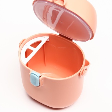 Container for storage of baby food 450 ml., With a spoon, color peach-2