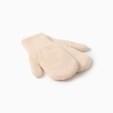 Baby mittens made of Mongolian wool, beige color, river 16