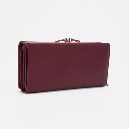Women's wallet on magnets, burgundy color-1
