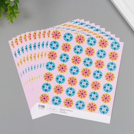 Scrapbooking paper "Kaleidoscope" density 180 grams set 10 pcs 15.5x17 cm-1