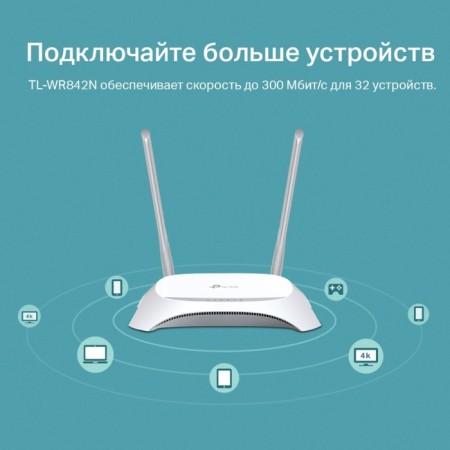 Wi-Fi router TP-Link TL-WR842N, 300 Mbit/s, 4 ports 100 Mbps, white-5
