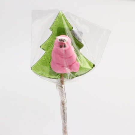 Caramel on a stick "Christmas tree-shock", green, 22g-2