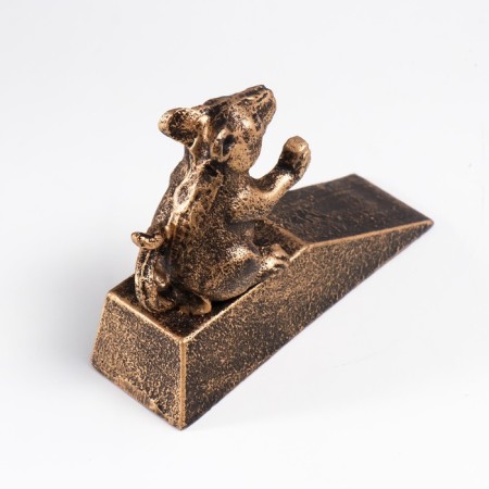 Stopper door cast iron "mouse" Golden Patina 11x4x14 cm-1