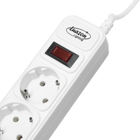 Luazon Lighting network filter, 6 outlets, 1.8 m, 2200 W, 3 x 0.75 mm2, 10 A, 220 V, white-2