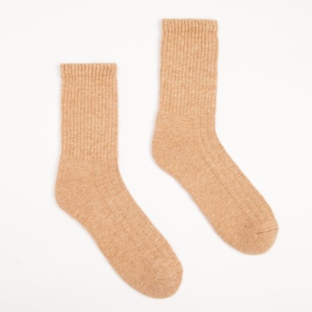 Socks with fluff of a camel male, beige color, size 41-43