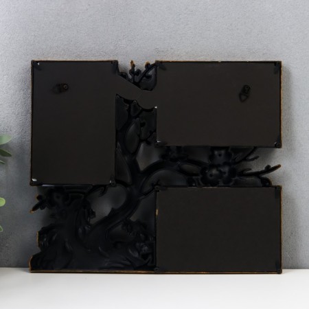 Photo frame plastic in 3 photos 10x15 cm "Cherry Garden" Dark Gold 32x27 cm-2