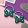 Hair elastic band "Baby" (set 2 pcs) a bow of peas, green