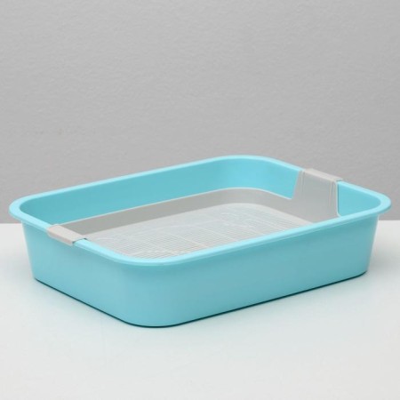 Moore-Muu toilet for cats, with a grid, 33.2 x 25.6 x 7.2 cm blue