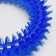 Dog toy "Ring with spikes", 12.5 cm, transparent, blue