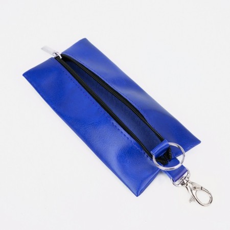 Key of lightning, length 14 cm, ring, carbine, blue color-1