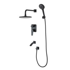 Lemark Bronx LM3722BL bath mixer, single -leaf, tropical shower, built -in, black 90502