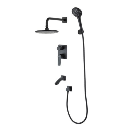 Lemark Bronx LM3722BL bath mixer, single -leaf, tropical shower, built -in, black 90502