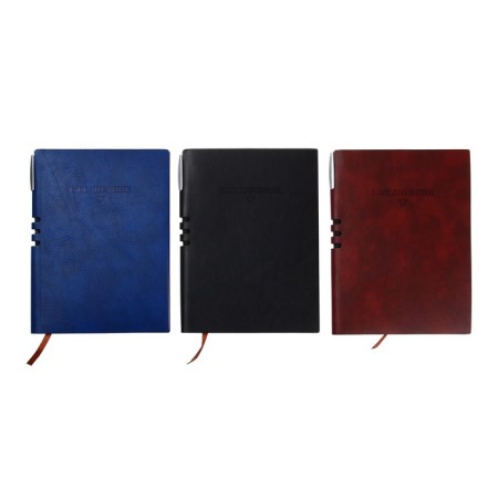 The diary is low, PVC cover, A5 format, 140 l, cell, with a pen, classic, mix-1