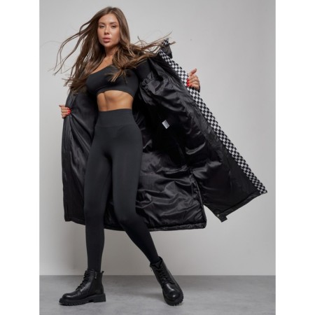 Coat insulated winter female, size 42, black color-11