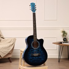 Acoustic guitar Music Life QD-H40Q-HW, blue