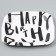 Disposable plate of square paper "Happy Birthday", white, 16.5x16.5 cm