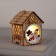 Christmas tree toy "House with snowmen", from batteries, glow of warm white