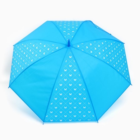Umbrella female cane "Bright butterflies", 8 knitting needles, d = 90 cm, blue color-2
