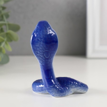 Souvenir Ceramics "Blue Cobra" with gold 5x6.2x7.7 cm-2