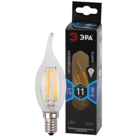 Filament era “candle in the wind”, 11 W, E14, 1430 lm, 4000k, white glow