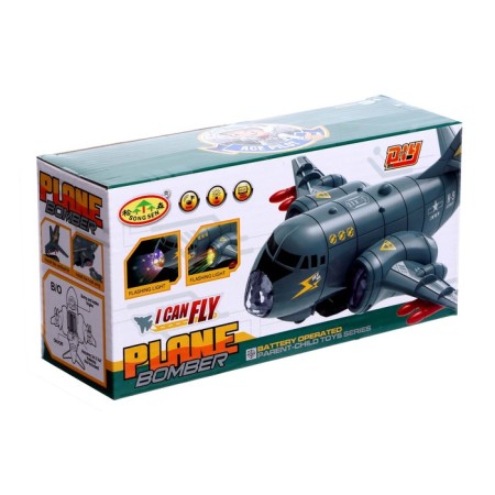 Aircraft "Transport", works on batteries, light and sound effects, color gray color-3