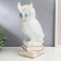 Souvenir ceramics "White Eagle owl on books" with gold 29x14.5x14 cm